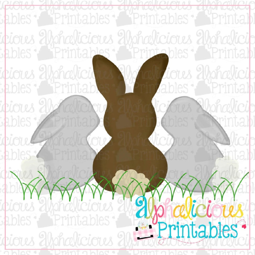 Sweet and Simple Bunny Trio-No Bow-Printable