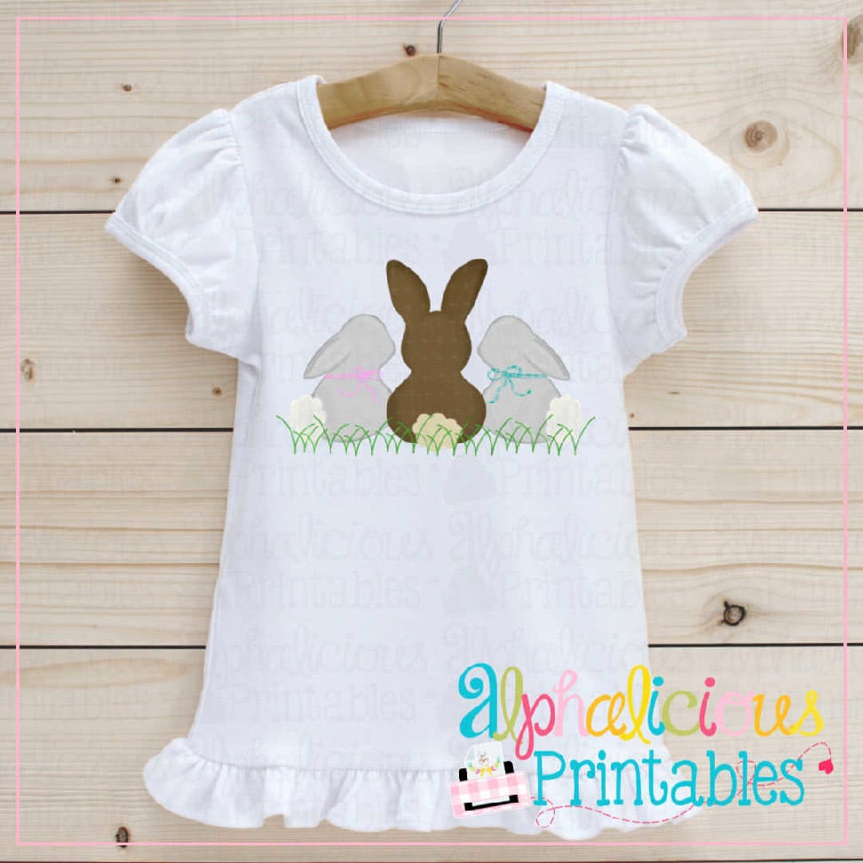 Simple Bunnies with Bows-Printable