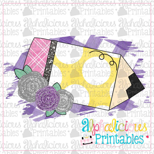 Floral Pencil Sliver and Purple-Printable