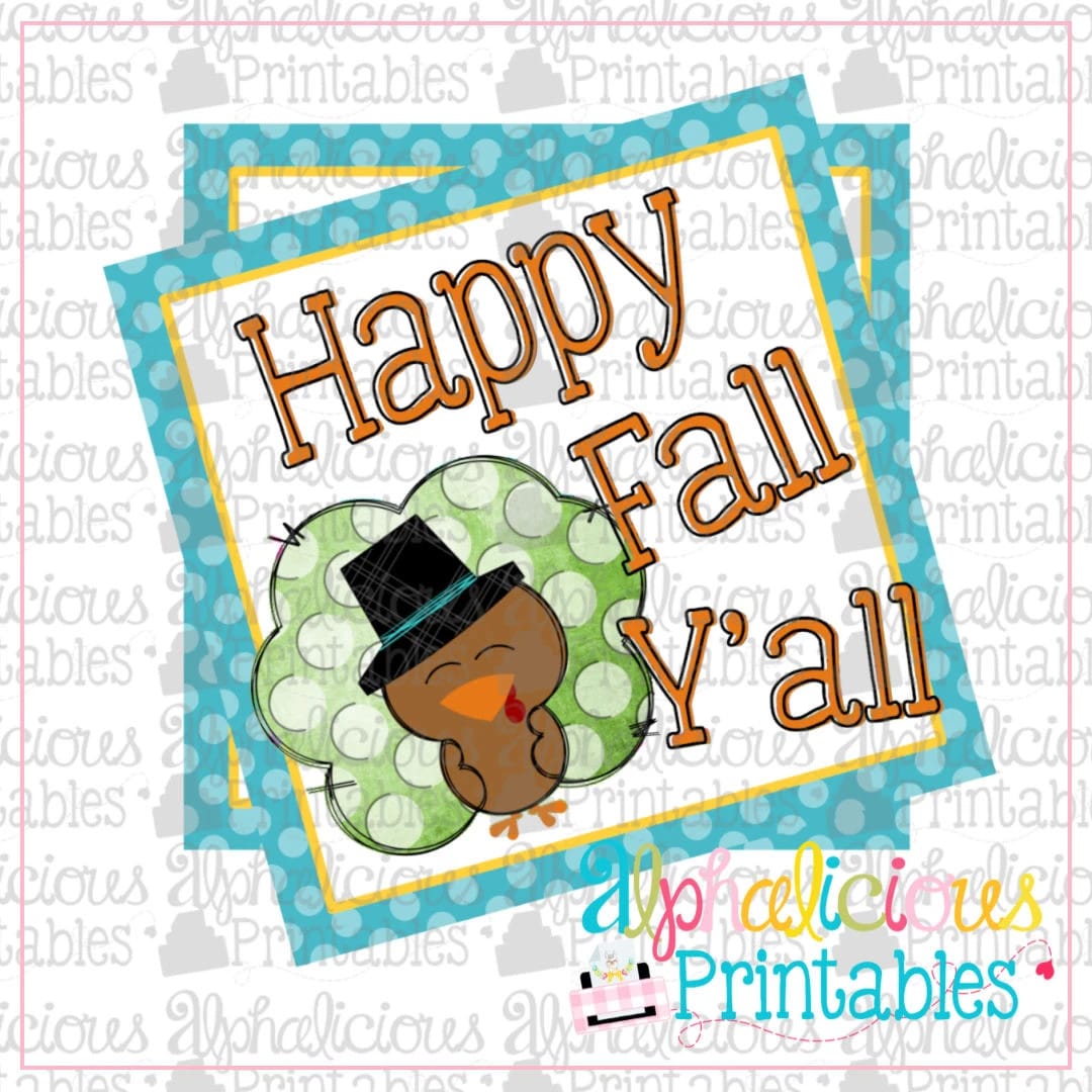 Happy Fall Y'all-Boy Printable Tags
