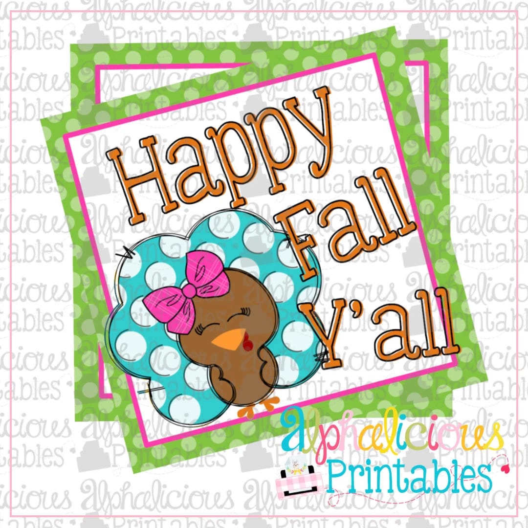 Happy Fall Y'all- Girl Printable Tags