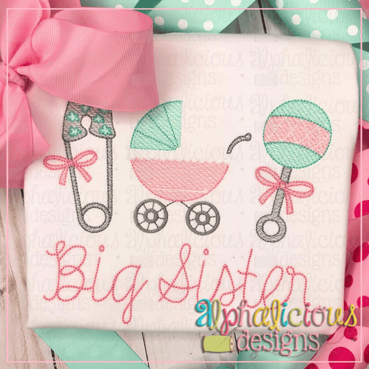 Bouncing Baby Three In A Row-Scallops-Sketch