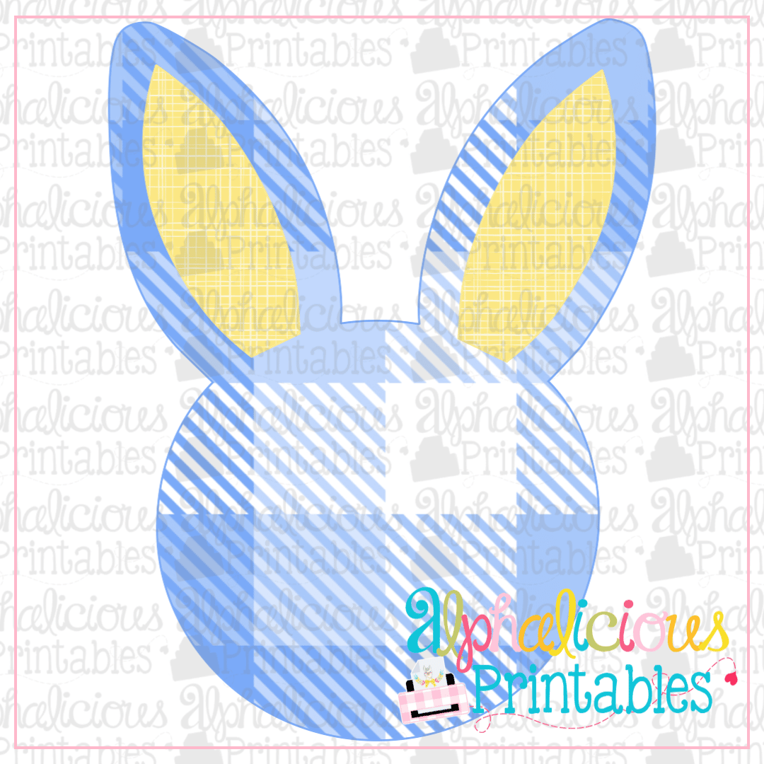 Bunny Head-Buffalo Plaid-Printable
