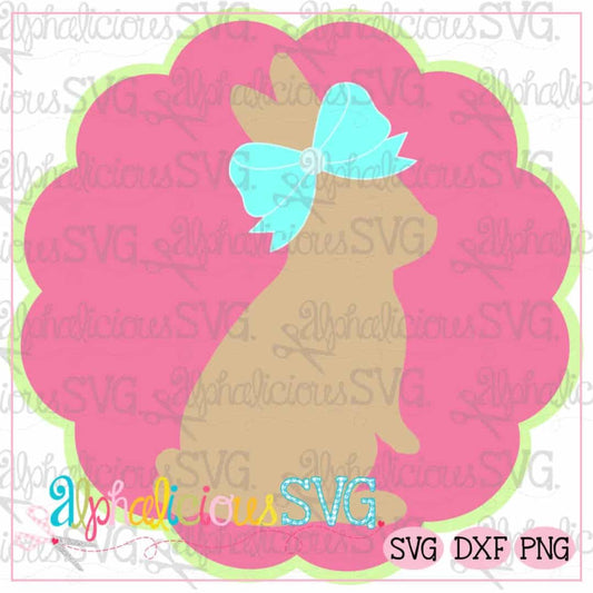 Bunny In Scallop Circle Frame SVG