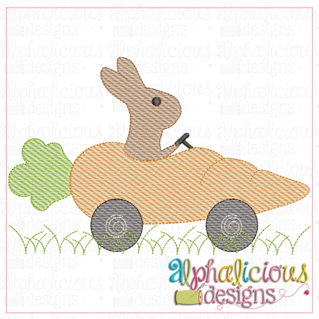 Bunny in Carrot Car- Sketch