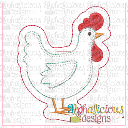 Chicken-ITH Ornament-Alphalicious Designs