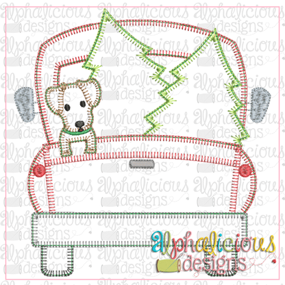 Christmas Dog Truck-Blanket