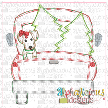 Christmas Dog Truck-Girl-Blanket