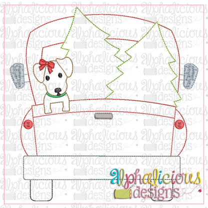Christmas Dog Truck-Girl-Triple Bean