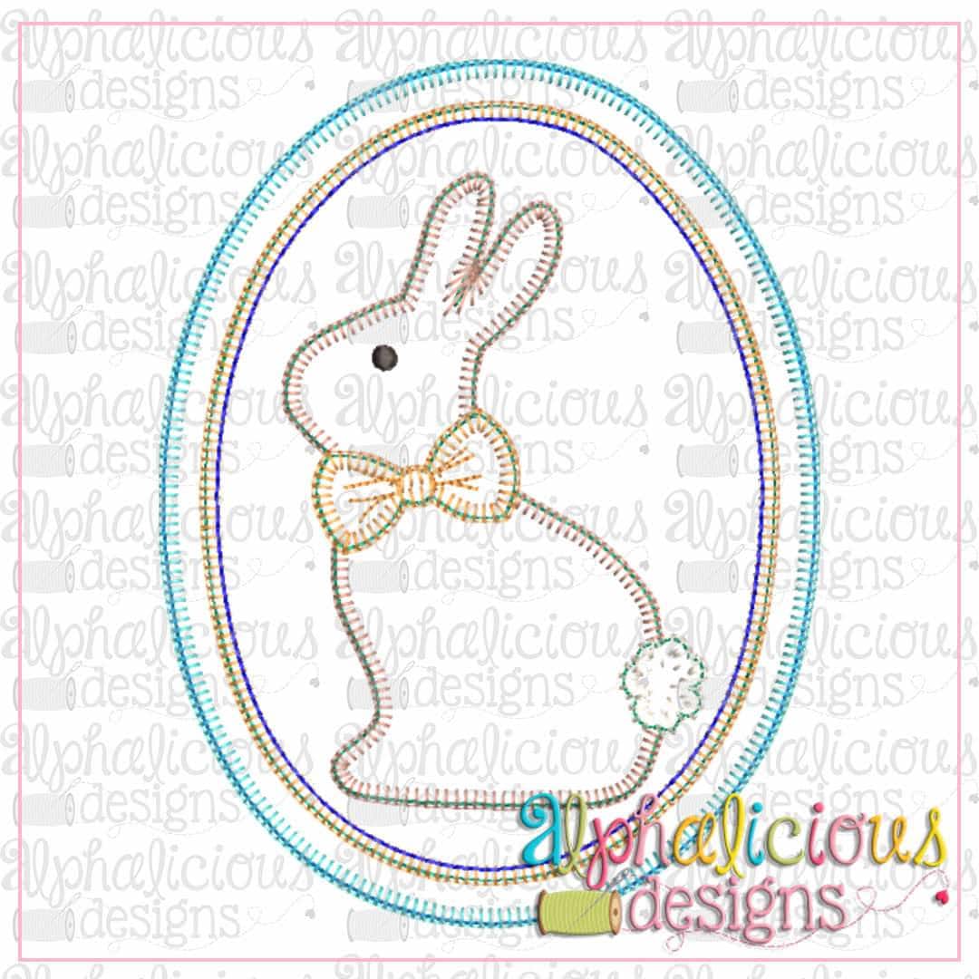 Classic Bunny In Oval Frame-Blanket