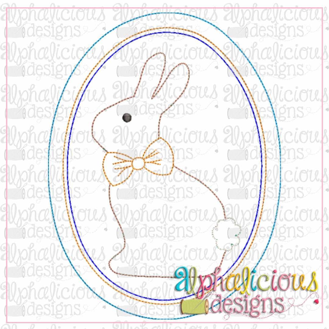 Classic Bunny In Oval Frame-Triple Bean