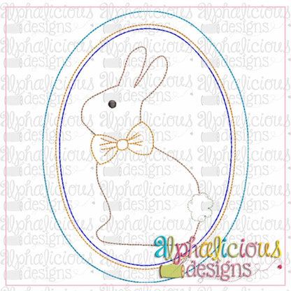 Classic Bunny In Oval Frame-Triple Bean
