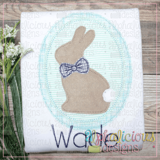 Classic Bunny In Oval Frame-Triple Bean