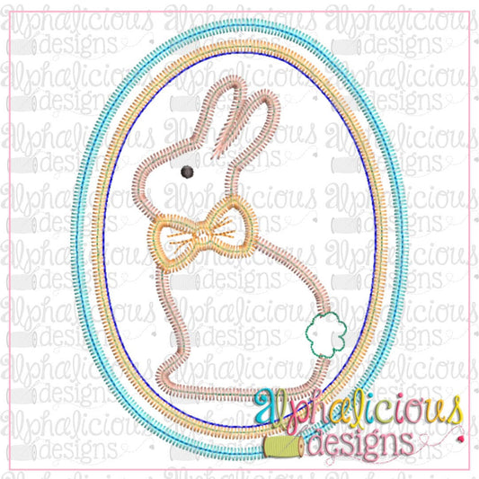 Classic Bunny In Oval Frame-Zig Zag