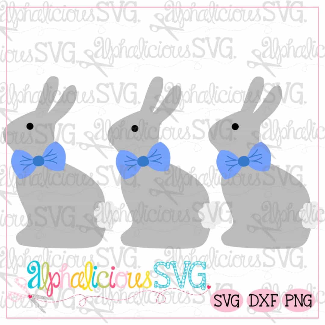 Classic Bunny Three In a Row SVG