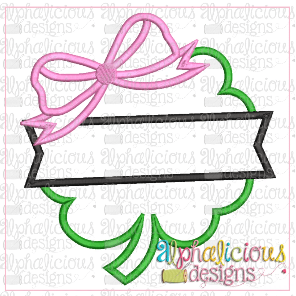 Clover with Bow and Banner-Satin