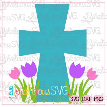 Cross with Flowers- SVG
