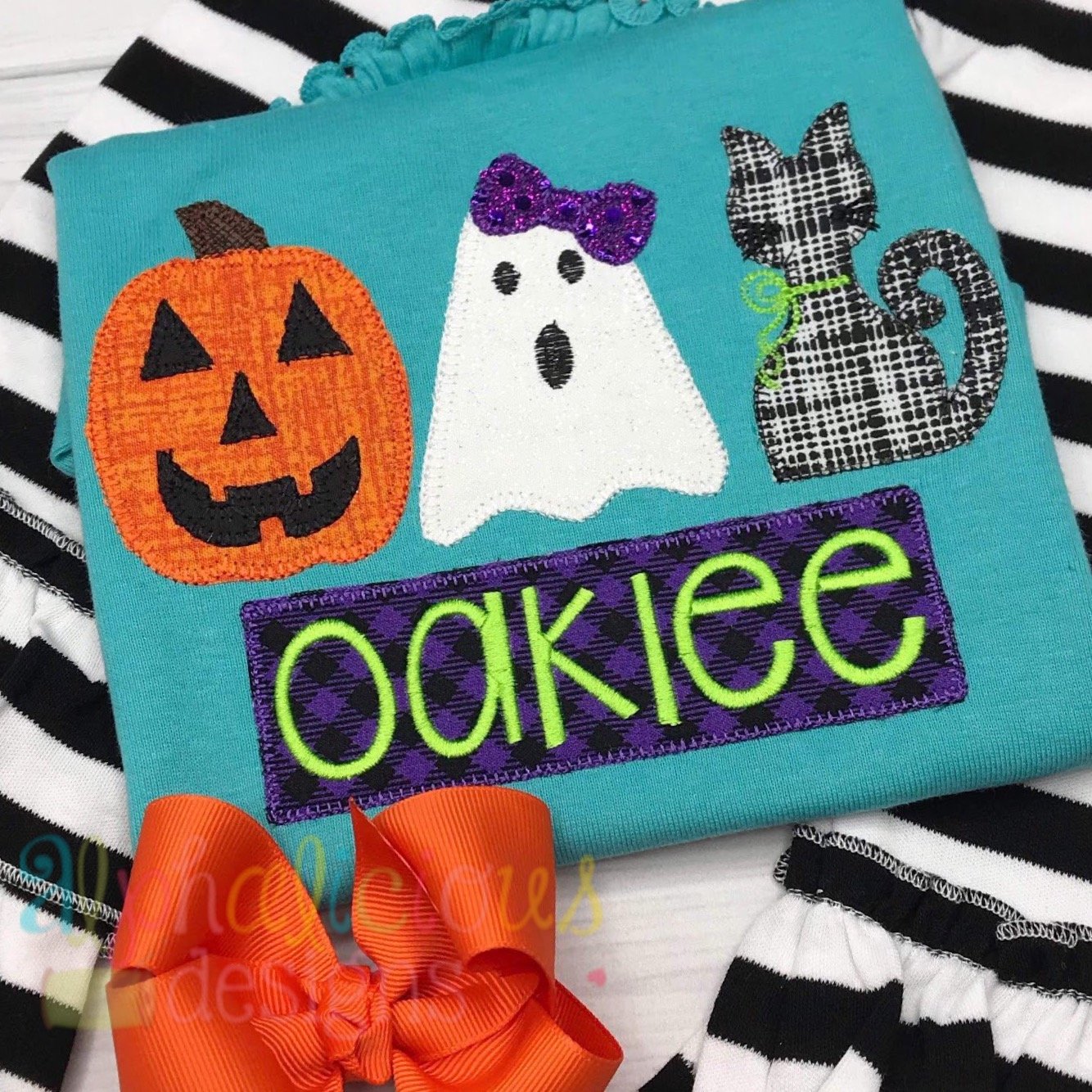 Cute & Spooky Three In A Row-Applique – Alphalicious Designs