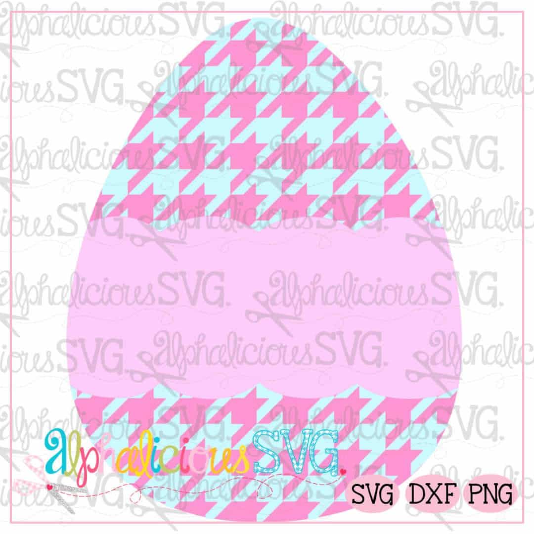 Egg with Scallop Banner-Houndstooth-SVG