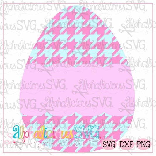 Egg with Scallop Banner-Houndstooth-SVG