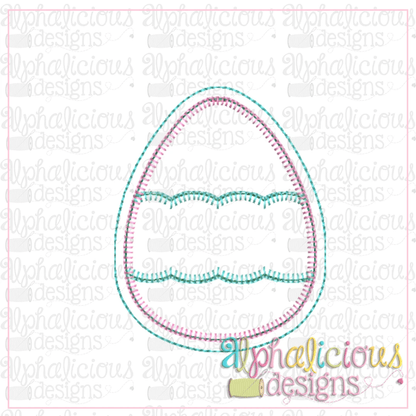 Egg with Scallop Banner Ornament
