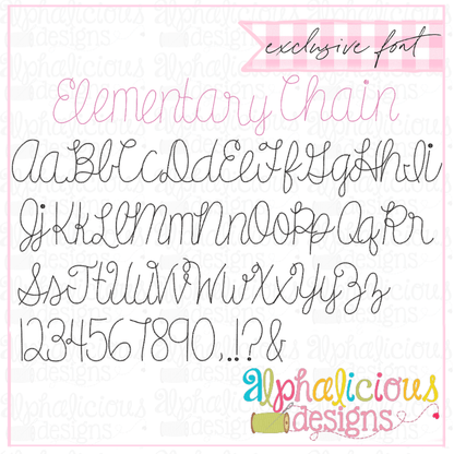 Elementary Single Chain Embroidery Font