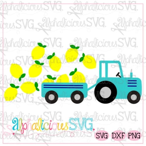 Farm Tractor with Lemons-SVG
