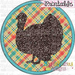 Farm Turkey in Circle Frame-Printable – Alphalicious Designs