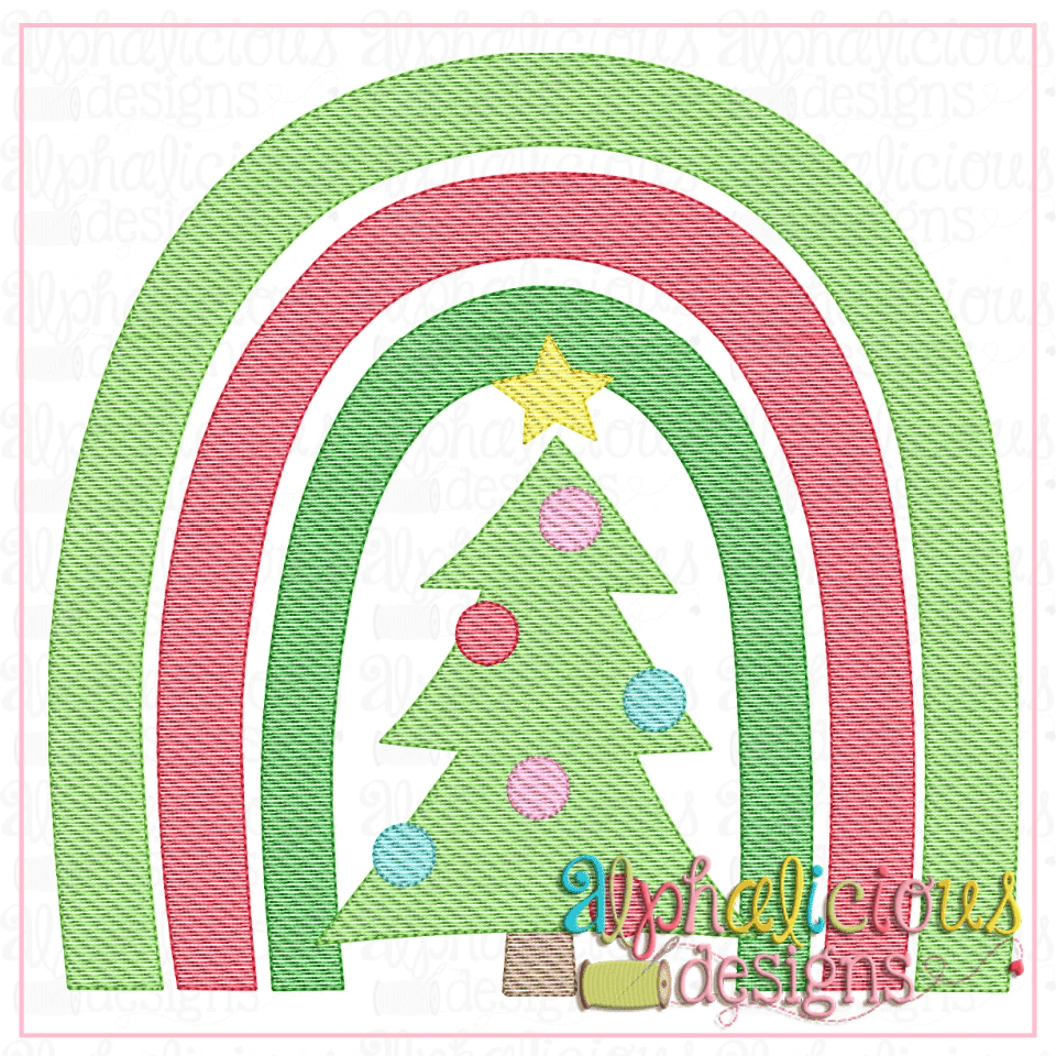 Festive Christmas Rainbow-Sketch