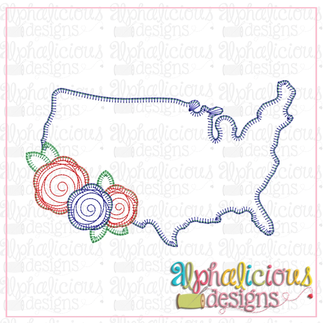 Floral USA Blanket Alphalicious Designs Floral usa blanket alphalicious designs