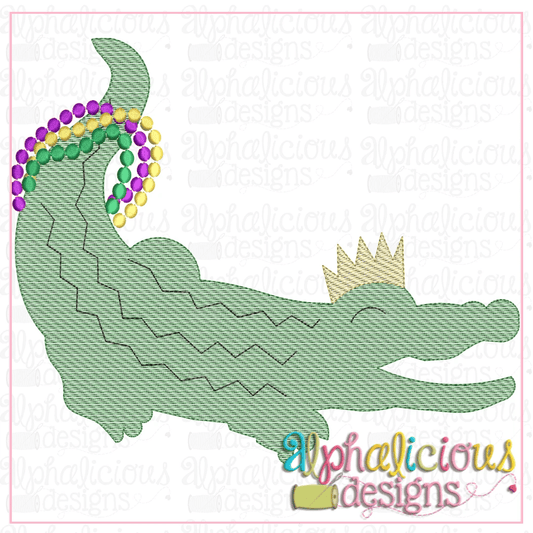 Gator with Crown and Beads-Sketch