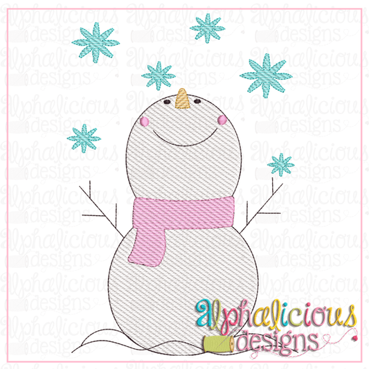 Snowman With Snowflakes- Sketch