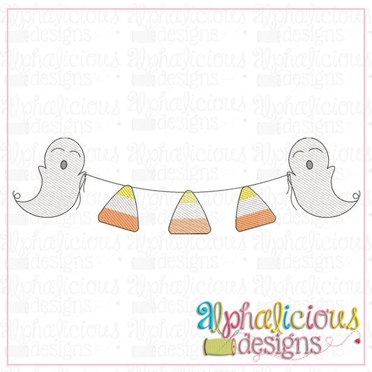 Ghost Bunting-Candy Corn-Sketch