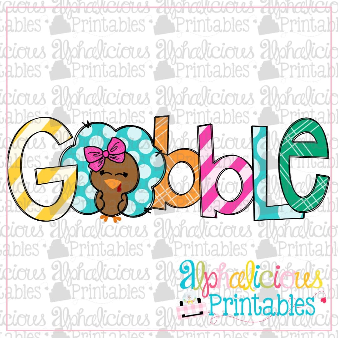 Gobble Girl with Bow -Printable