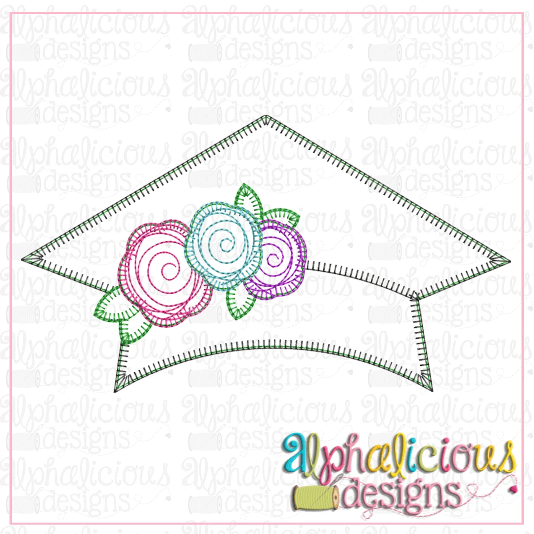Graduation Hat with Flowers-Blanket