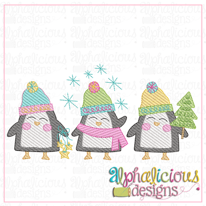 Happy Penguins Three In a Row- Sketch