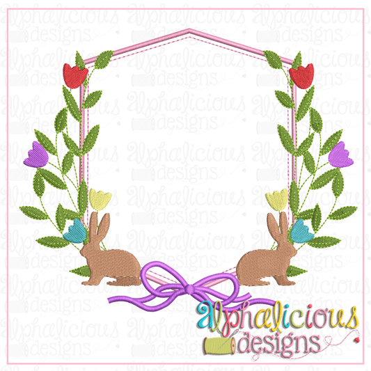 Heirloom Frame with Bunnies and Tulips