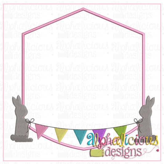 Heirloom Frame with Bunnies and Banner