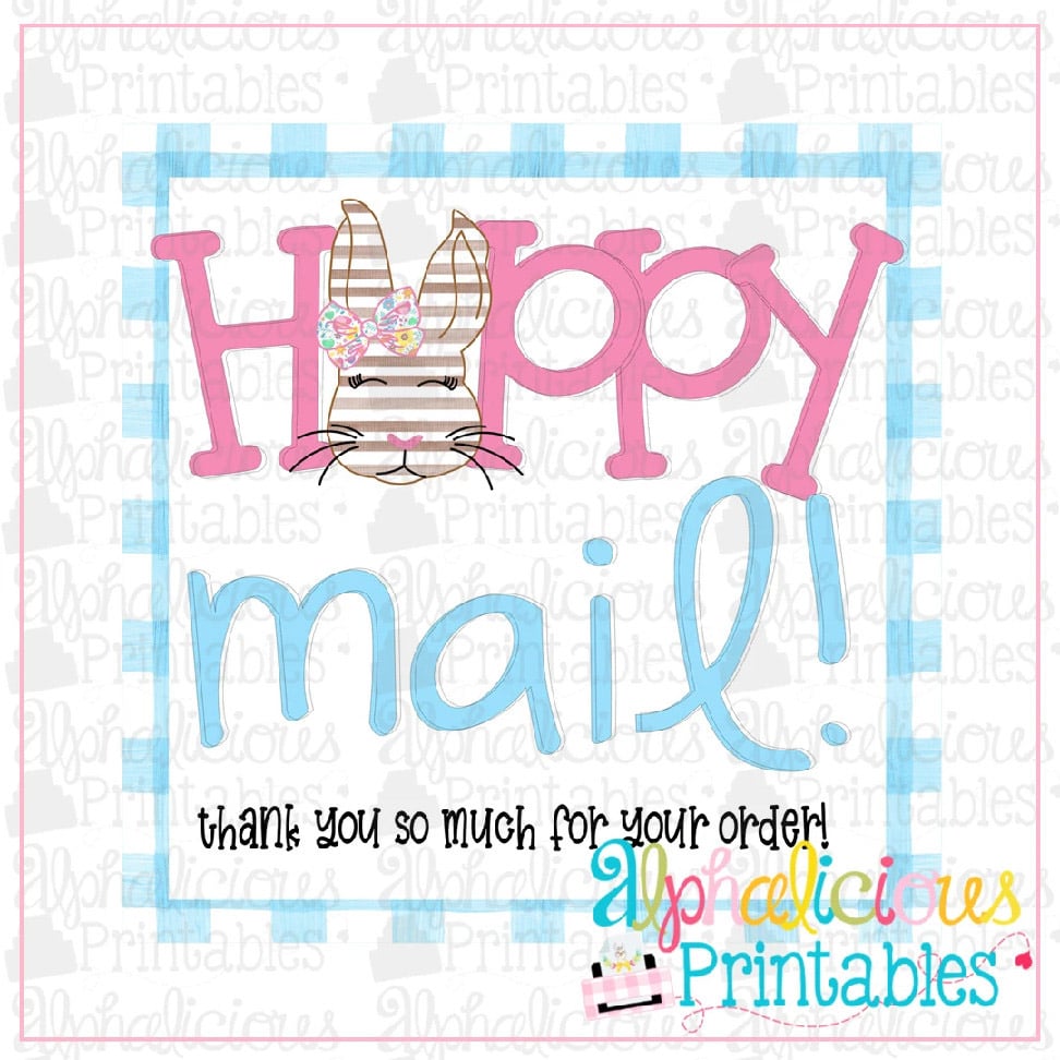 Hoppy Mail-Pink and Blue-Easter Printable Tags