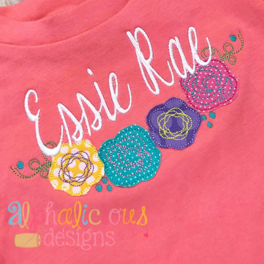 Floral Applique Swag- Triple Bean