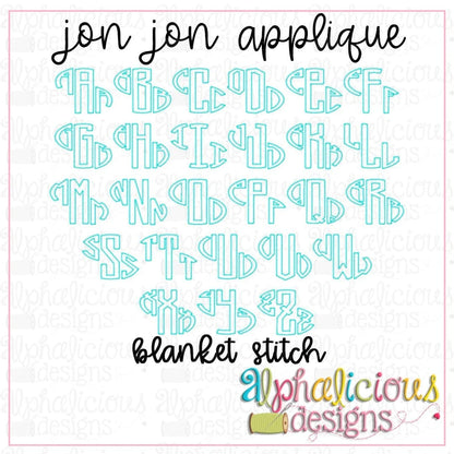 Jon Jon Applique Monogram Font-Blanket