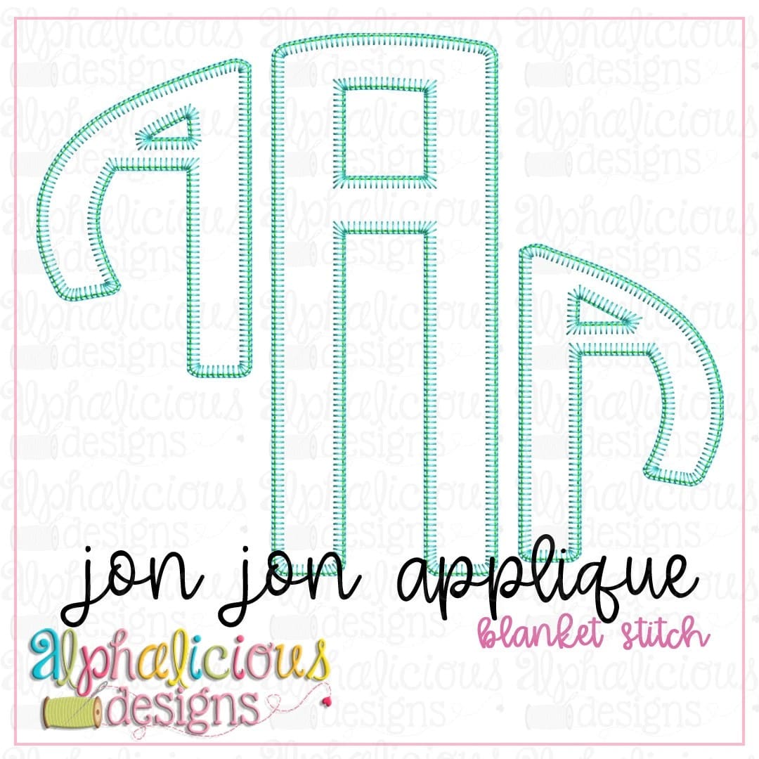 Jon Jon Applique Monogram Font-Blanket