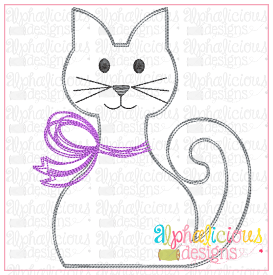 Kitty with Bow- Scribble