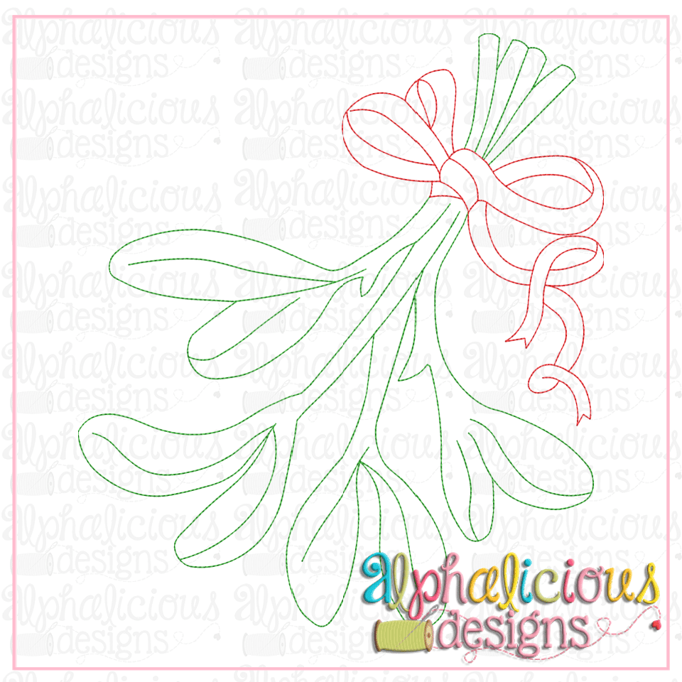 Mistletoe with Ribbon - Vintage Embroidery Design
