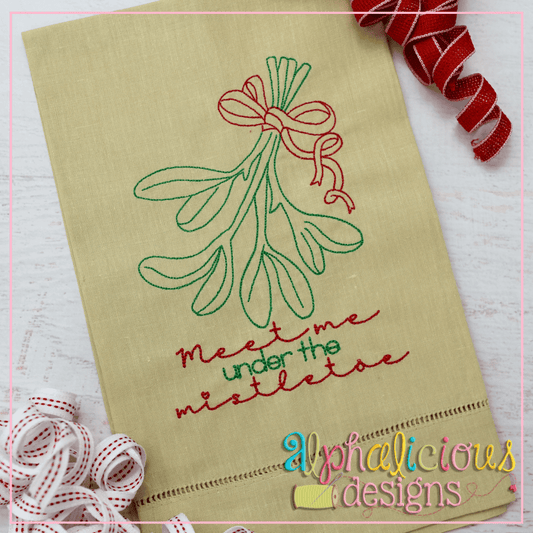 Mistletoe with Ribbon - Vintage Embroidery Design