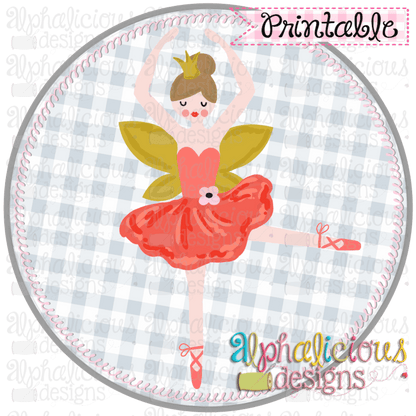 Nutcracker Sugar Plum Fairy In Circle-Printable