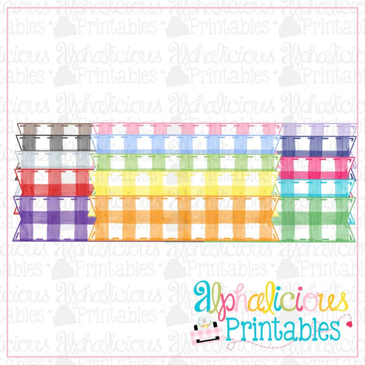 Painted Gingham Banner-Mono-Printable