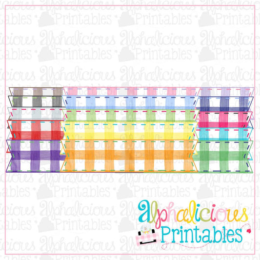 Painted Gingham Banner-Variegated-Printable