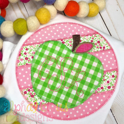 Patchwork Frame With Apple-ZigZag