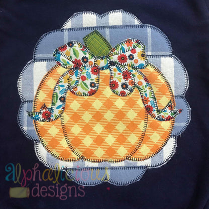 Patchwork Scallop Pumpkin with Bow-Blanket